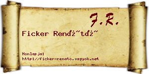 Ficker Renátó névjegykártya